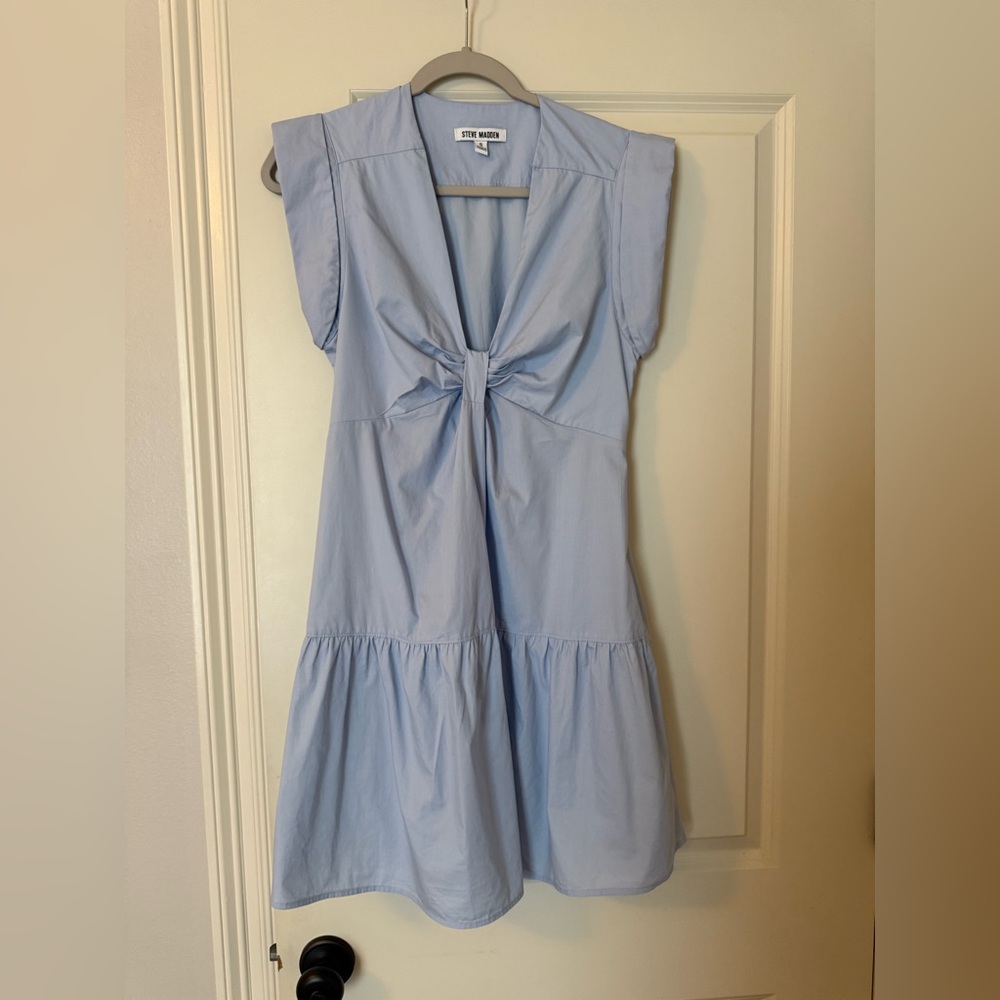 Steve Madden Blue Sleeveless Ruffled Mini Dress